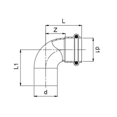 Coude 90° à joint torique mâle femelle 32mm - FRABO - RR92J32