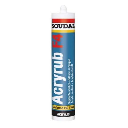 Mastic acrylique ACRYRUB F4 gris cartouche 300ml - SOUDAL - 120660