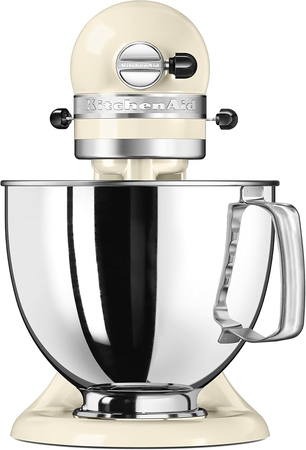 KitchenAid Robot Pâtissier Artisan 4,8 L Beige, Robot Cuisine Multifonctions avec Tête Inclinable et 4 Accessoires