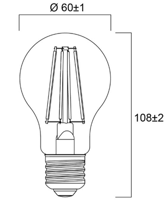 Lampe TOLEDO RETRO 827 E27 A60 5,5W 640lm nouveau modèle - SYLVANIA - 0027163