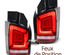 FEUX ROUGES CLAIRS LEDS SEQUENTIELS DYNAMIQUES VW T5 DOUBLE PORTE PH2 (05636)