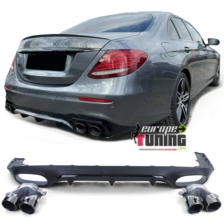 DIFFUSEUR FULL BLACK LIGNE AMG E53 DOUBLES SORTIES MERCEDES CLASSE E C283 A238 PACK SPORT (05487)