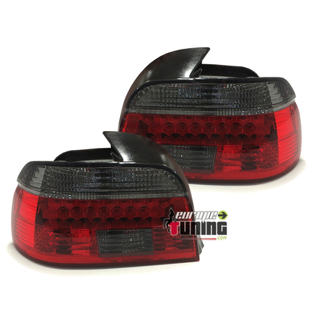 FEUX ROUGES NOIRS A LEDS NIDS D'ABEILLES BMW SERIE 5 E39 1995-2000 PHASE 1 (11393)