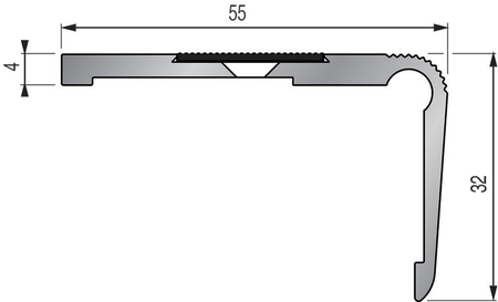 Nez de marche 1T 55x32mm percé L 3m - DINAC - 604110