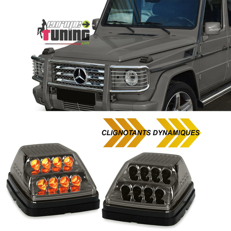 CLIGNOTANTS FUMES NOIRS A LEDS DYNAMIQUES POUR MERCEDES CLASSE G W463 (04822)