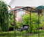 Pavillon jardin abri barbecue 2 étagères aluminium métal noir polycarbonate