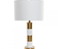 Lampe de bureau DKD Home Decor Blanc Polyester Métal Marbre Doré (38 x 38 x 69 cm)
