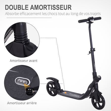 Trottinette adulte pliable alu noir