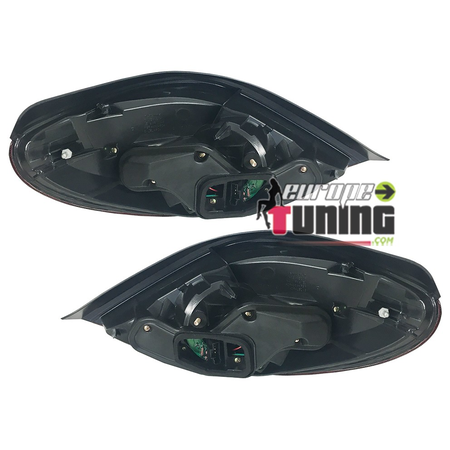 2 FEUX ARRIERES NOIRS FUMES A LED POUR PEUGEOT 207 CC (14077)