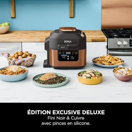 Ninja Speedi 10-en-1 Cuiseur rapide, Air Fryer, Friteuse à air et Multicuiseur, 5.7L, Noir et Cuivre, ON400EUCP