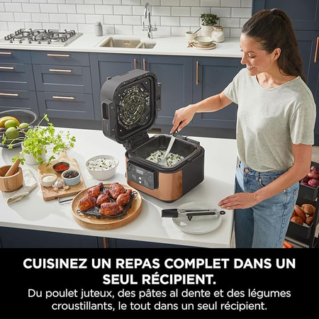 Ninja Speedi 10-en-1 Cuiseur rapide, Air Fryer, Friteuse à air et Multicuiseur, 5.7L, Noir et Cuivre, ON400EUCP