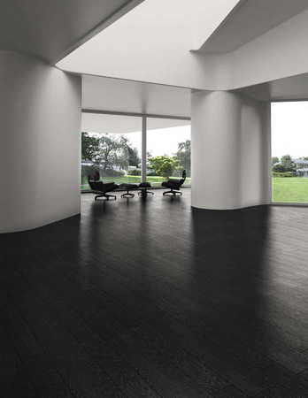 ARHUS NEGRO - Carrelage 14.4x89.3 cm aspect bois noir intense