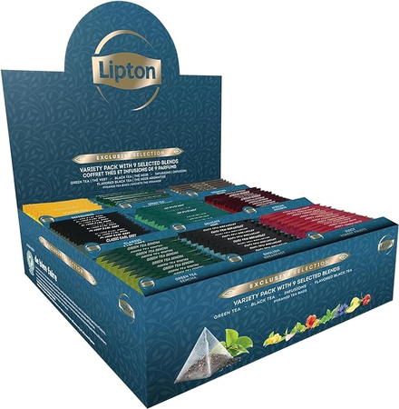 Lipton Exclusive Collection, Coffret Thés et Infusions, 9 Parfums Différents, Label Rainforest Alliance, 108 Sachets