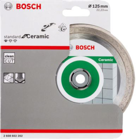 Disque à tronçonner diamanté Standard pour céramique  125x22,23x1,6x7mm - BOSCH - 2608602202