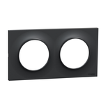 Plaque ODACE Styl anthracite 2 postes horizontal/vertical entraxe 71mm - SCHNEIDER ELECTRIC - S540704