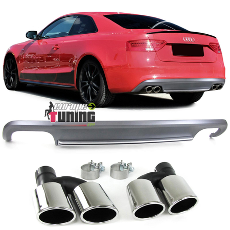 DIFFUSEUR ARRIERE SPORT LOOK PACK S5 AUDI A5 8T 8F COUPE CABRIO PH2 2011-2017 (05331)