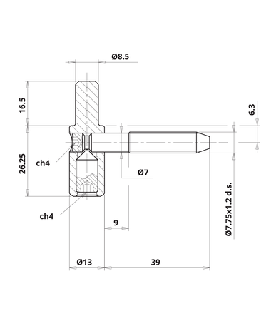 Fiche mâle réglable D 13mm - OTLAV - CG057130H003