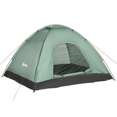 Tente de camping 2 personnes fibre verre polyester noir vert