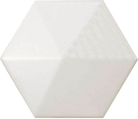 MAGICAL UMBRELLA WHITE MATT - Faience Hexagonal 12,4x10,7 cm relief 3D blanc mate