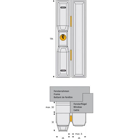 Verrou à cylindre pour baie coulissante blanc - ABUS - FTS88 W KD EK