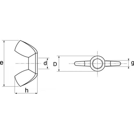 Écrou à oreilles forme américaine inox A2 M12 boîte de 50 - ACTON - 6260612