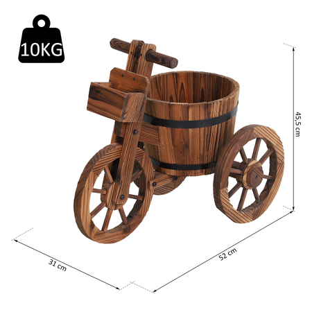 Porte plante tricyle bois de sapin