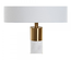 Lampe de bureau DKD Home Decor Blanc Polyester Métal Marbre Doré (38 x 38 x 69 cm)