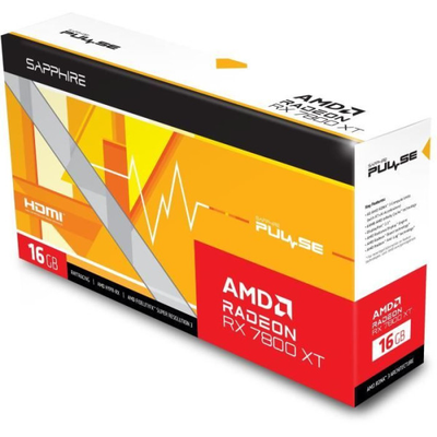 SAPPHIRE - Carte Graphique - PULSE AMD RADEON™ RX 7800 XT GAMING 16GB - GDDR6 - DUAL HDMI / DUAL DP