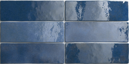 ARTISAN COLONIAL BLUE  - Faience 6,5x20 cm aspect zellige brillant bleu
