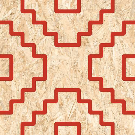 SERIAKI STRAND ROJO Carrelage aspect bois OSB rouge