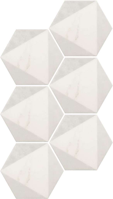 CARRARA PEAK Carrelage hexagonal 17,5X20 cm imitation marbre décor