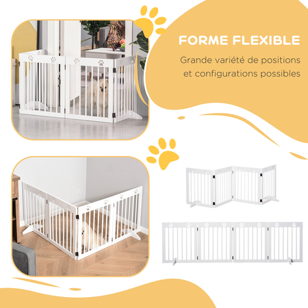 Barrière modulable pliable pour animaux pin blanc