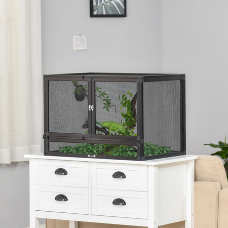 Terrarium vivarium grillagé alu. ABS noir