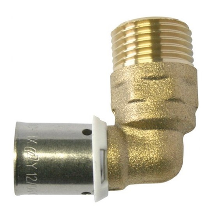 Coude à sertir mâle PER M3/8 D12 - SOMATHERM - 3304-12-12