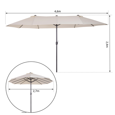 Grand parasol acier polyester haute densité