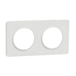 Plaque ODACE Touch 2 postes horizontal/vertical entraxe 71mm blanc  - SCHNEIDER ELECTRIC - S520804