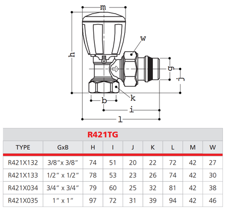 Robinet de radiateur thermostatique équerre 1'' - GIACOMINI - R421X035