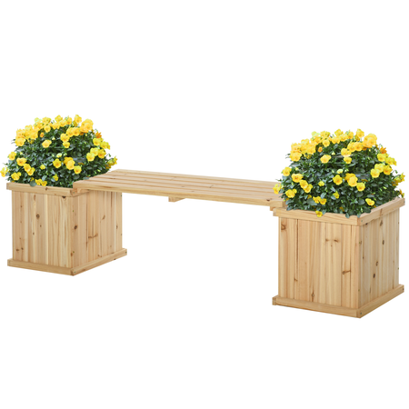 Banc de jardin jardinière double 2 en 1 bois sapin pré-huilé