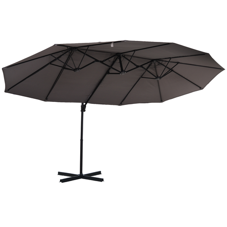 Parasol déporté grande taille inclinable acier polyester