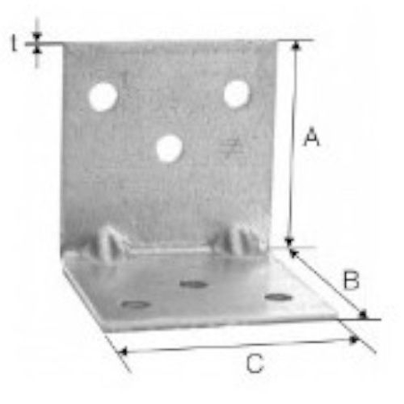 Equerre assemblage EA 1066 100x60x40mm épaisseur 2,5mm - SIMPSON - EA1064/2.5