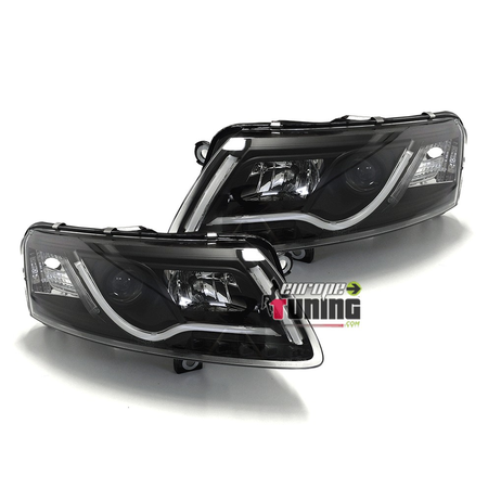 FEUX PHARES AVANTS NOIRS TUBE LED LIGHT BAR AUDI A6 C6/4F 2004-2008 (02734)