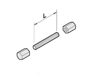 4 écrous + 2 tiges filetée de 80 mm - LA CROISEE DS - DS6818080