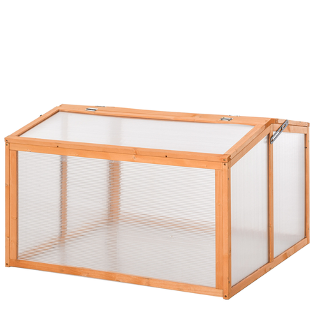 Mini serre de jardin toits ouvrables polycarbonate sapin pré-huilé