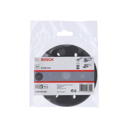 Patin abrasif pour ponceuses orbitales D 125mm pack de 2 BOSCH - 2608000689