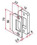 Gâche portillon pour serrure GK inox brut - TIRARD - GK401311