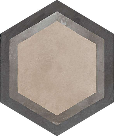 TERRA MIX PATCHWORK Froid - 25x21,6 cm - HEXAGONAL Carrelage aspect de ciment vieilli