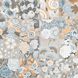 VODEVIL FLORE GRIS PATCHWORK 20 x 20 cm Carrelage aspect carreaux de ciment fleurs Taille 20 x 20 cm