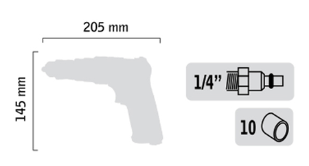 Perceuse visseuse pneumatique 300W réversible 10mm - GENERAL PNEUMATIC - GP2306A