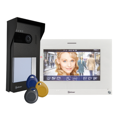 Kit vidéo couleur SOUL 7'' avec mémoire et contrôle d'accès par badges - BITRON GOLMAR - GS5110/ART7H