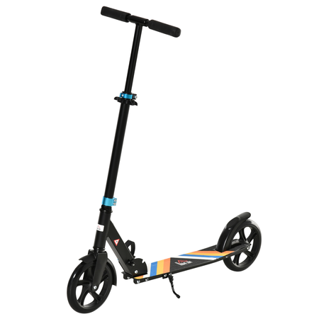 Trottinette pliable béquille frein guidon réglable alu. multicolore